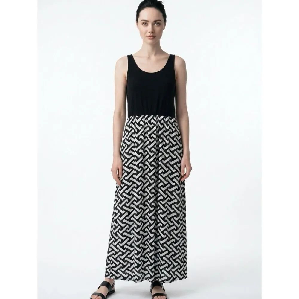 CHARMING CHARLIE | Maxi Dress Black & White NEW Women’s Size Large